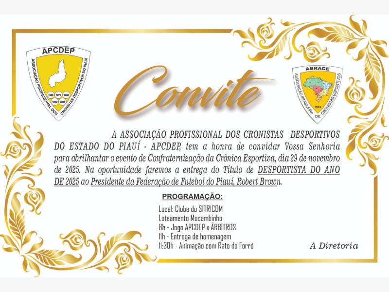 Presidente Robert Brown será homenageado como Desportista do Ano